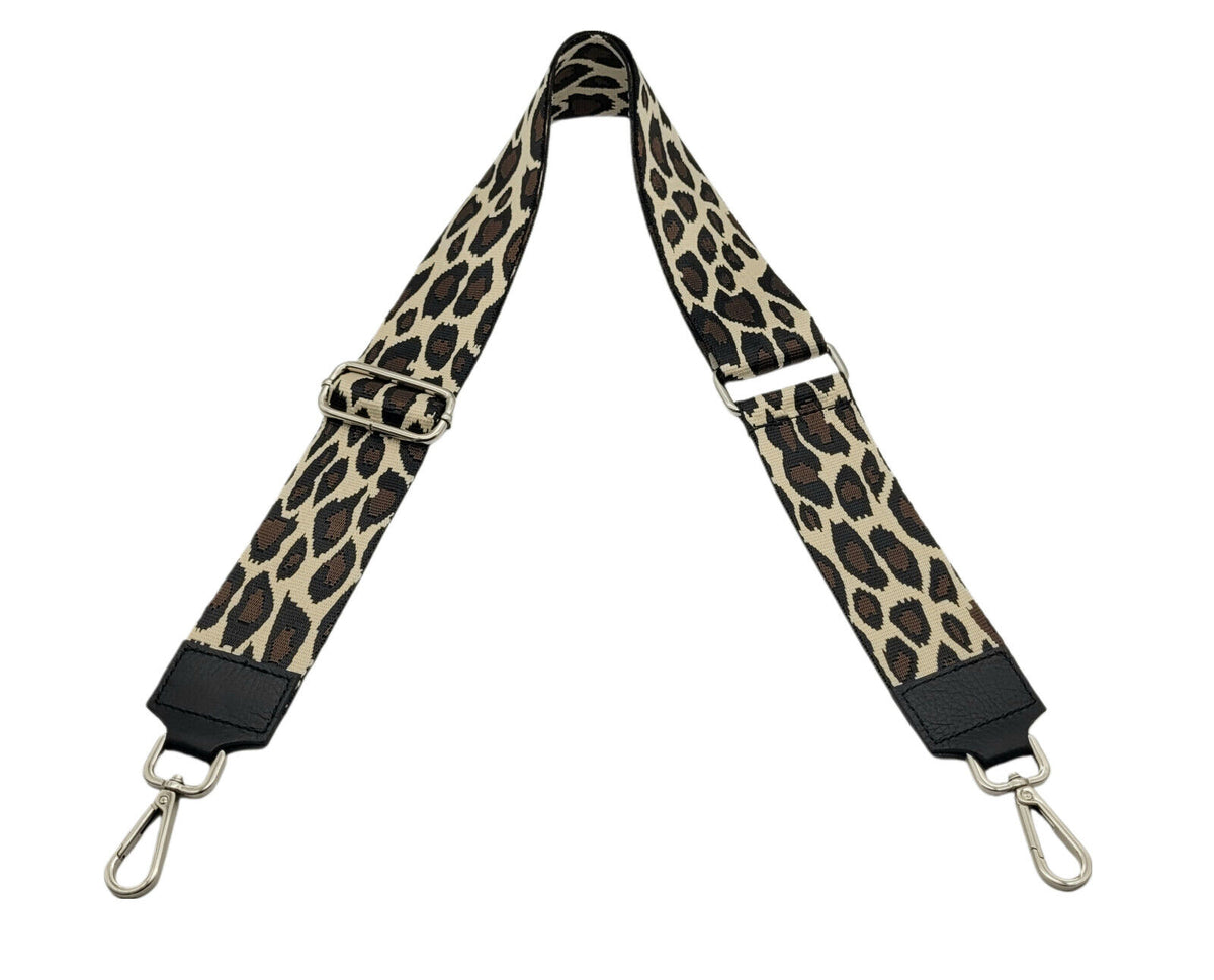 Ersatz Taschengurt Schultergurt Tragegurt Schulterriemen 5cm Leopard beige braun Echtleder Enden