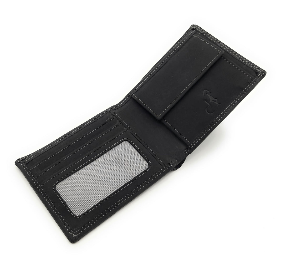 Jockey Club Basic Lederbörse Herren - Hunterleder RFID-Schutz Geldbörse Portemonnaie schwarz
