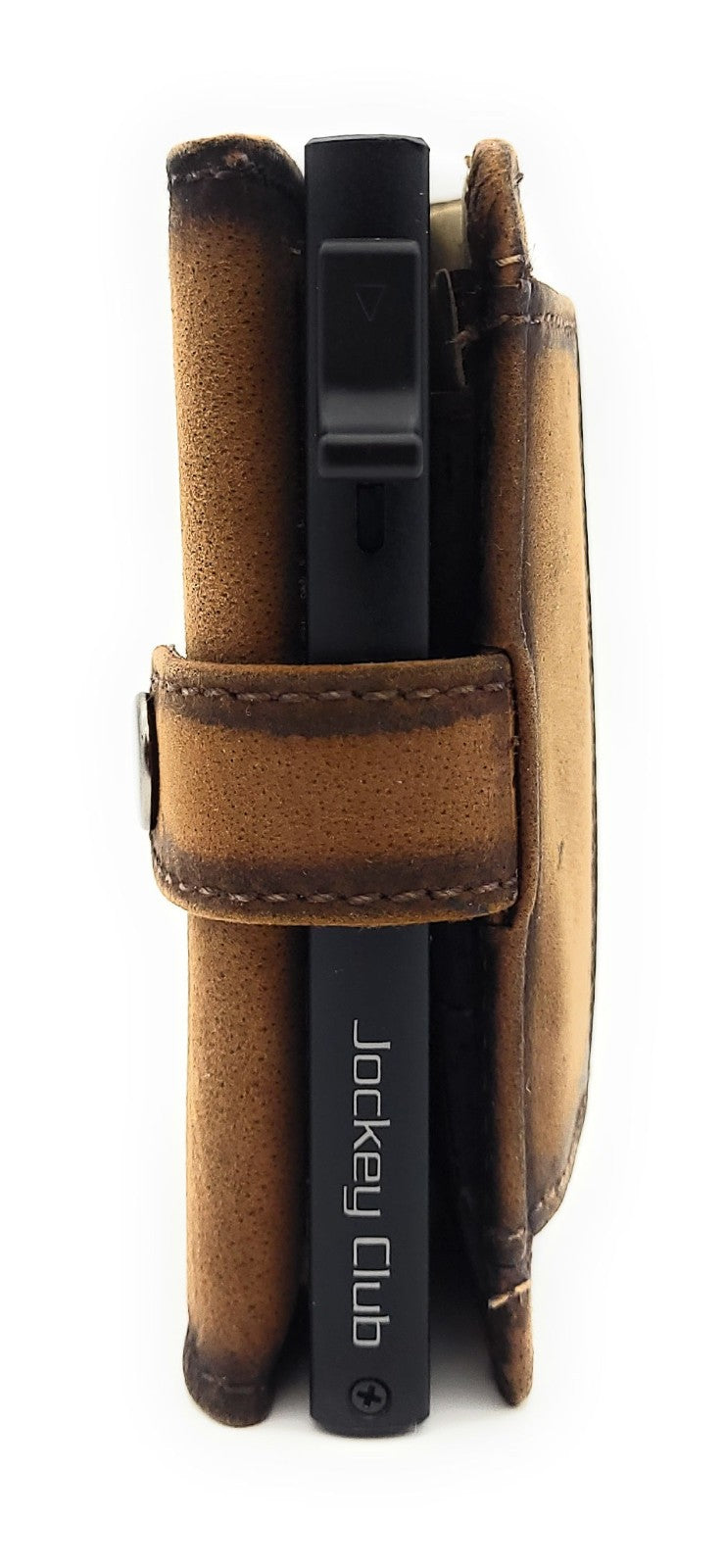 Jockey Club Slim Wallet ClipX RFID – Leder Geldbörse mit Münzfach Braun