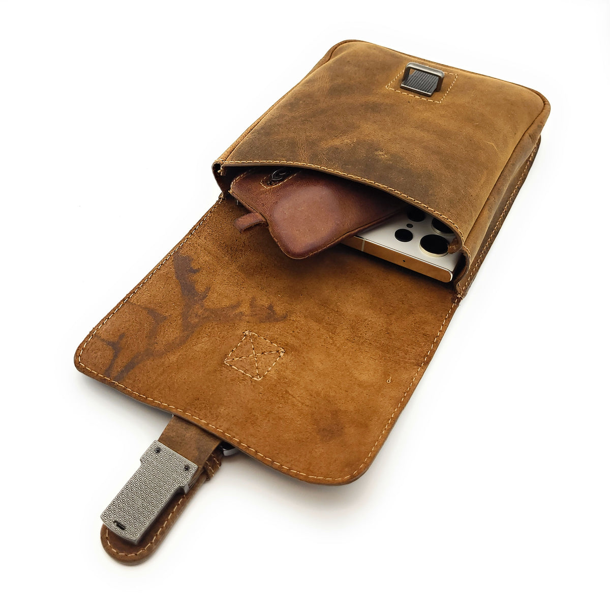 Jockey Club Leder-Gürteltasche Hirsch Braun