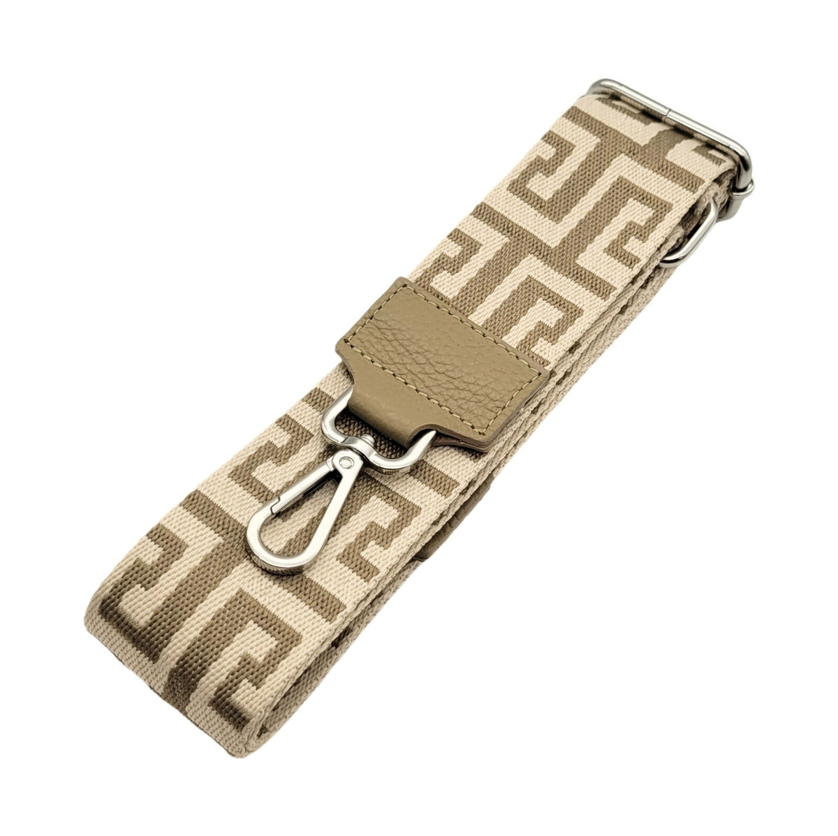 Ersatz Taschengurt Schultergurt Tragegurt Schulterriemen 5cm made in Italy beige silber