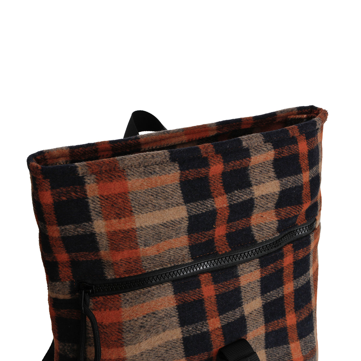 New Rebels Scott Roll Up Rolltop City Rucksack Los Angeles Flanell karo orange