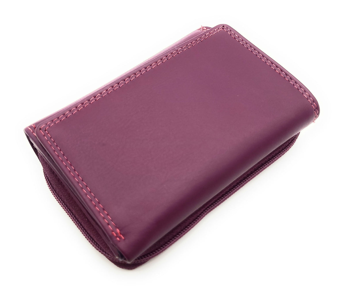 Jockey Club Rio Piccolino Damen Mini Geldbörse Leder RFID-Schutz Münzfach tropische Farben beere / bunt