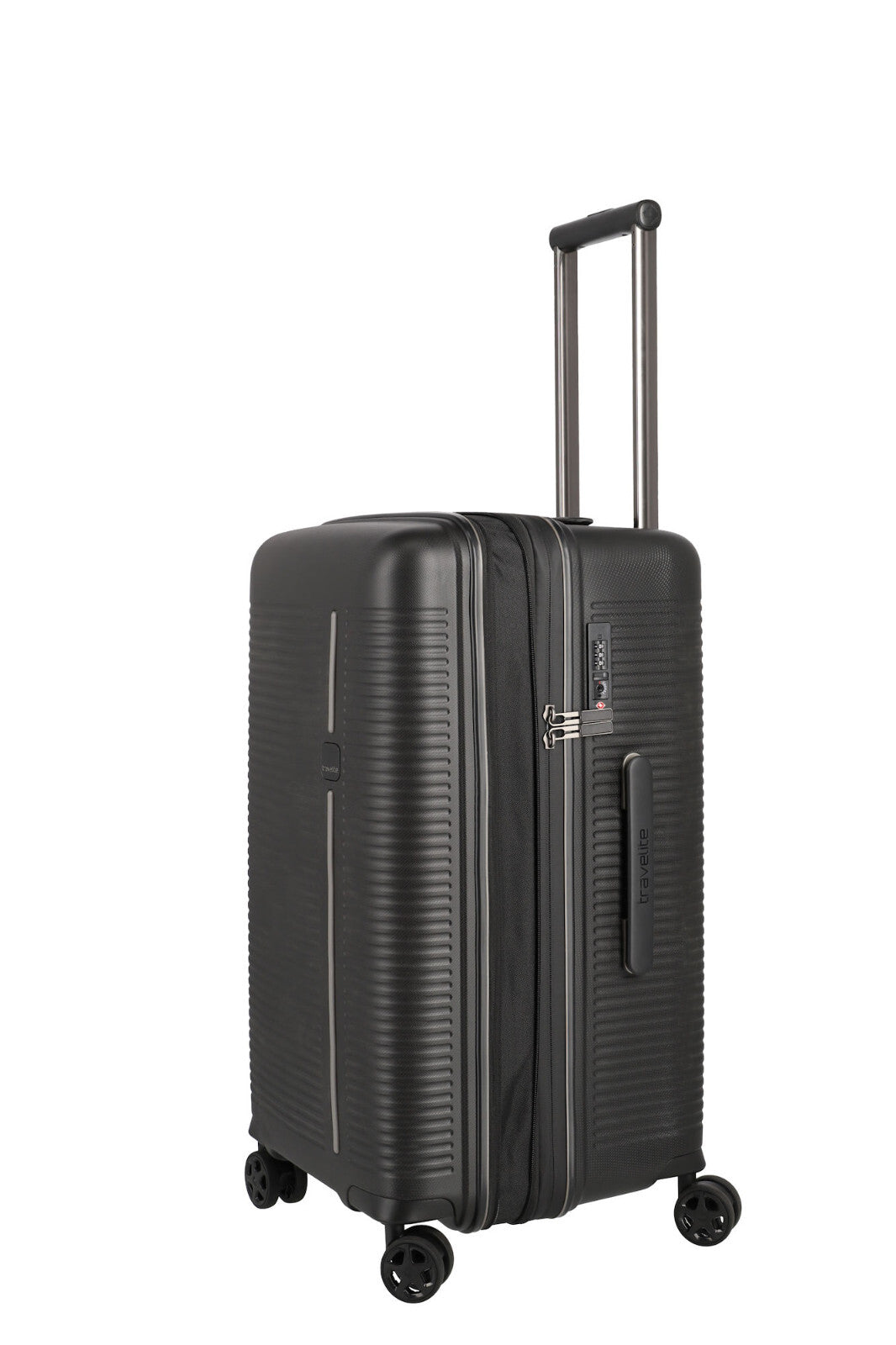 Travelite Roomer M (66 cm, erweiterbar) – 66 l Hartschalenkoffer mit TSA‑Schloss & 4 Doppelrollen