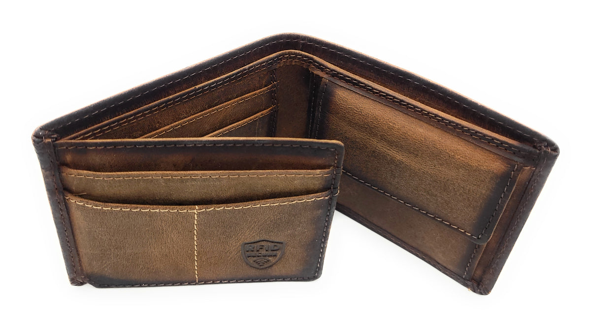 Jockey Club Mini Leder Geldbörse Vintagebraun – Handgefertigt mit RFID-Schutz im rustikalen Design