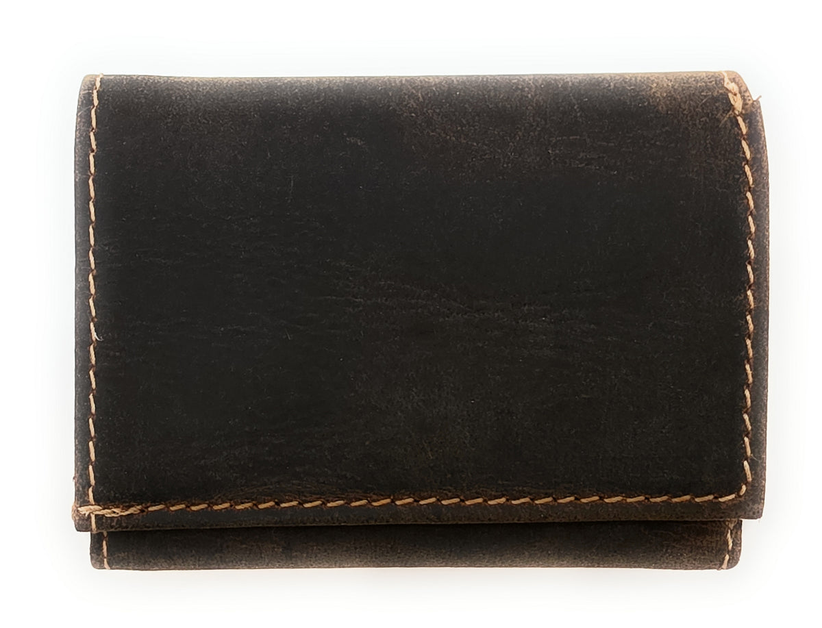 Jockey Club Mini Geldbörse aus Hunterleder | RFID-Schutz & Vintage Design cognac braun