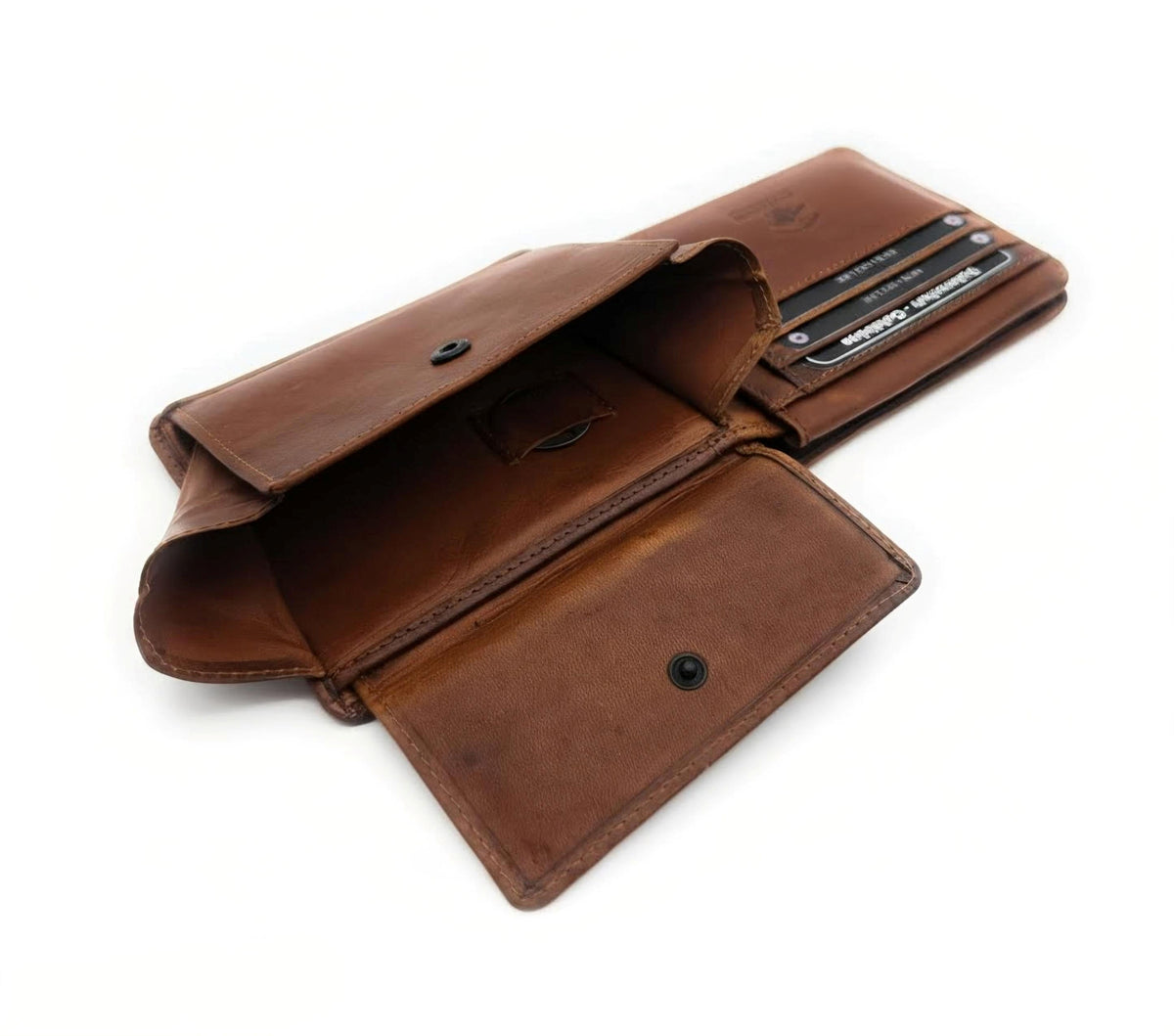Jockey Club Echt-Leder Geldbörse Herren – Flach, Weich & RFID-Schutz | Cognac