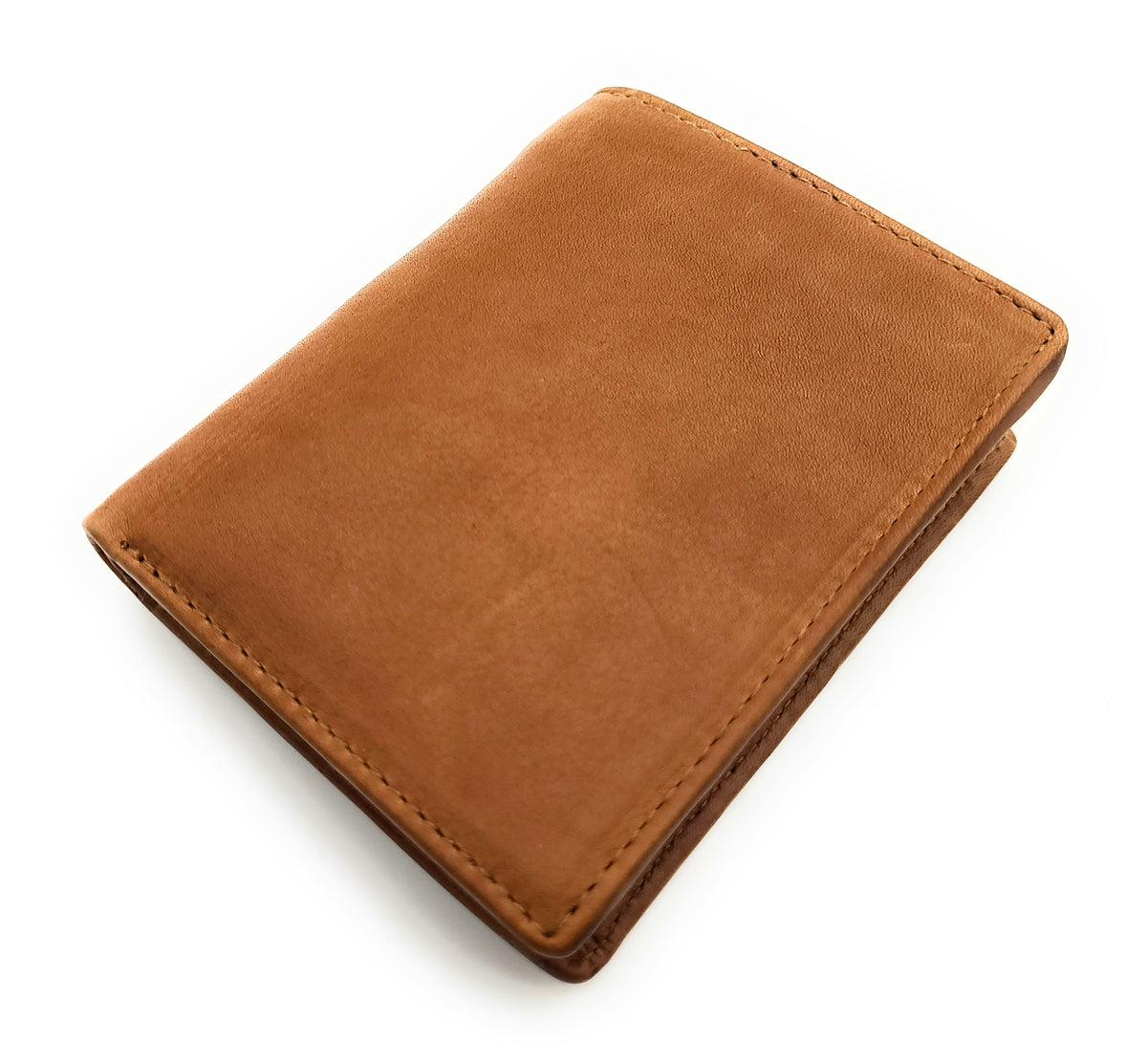 Jockey Club echt Leder Mini Geldbörse Portemonnaie gewachst, RFID Schutz cognac