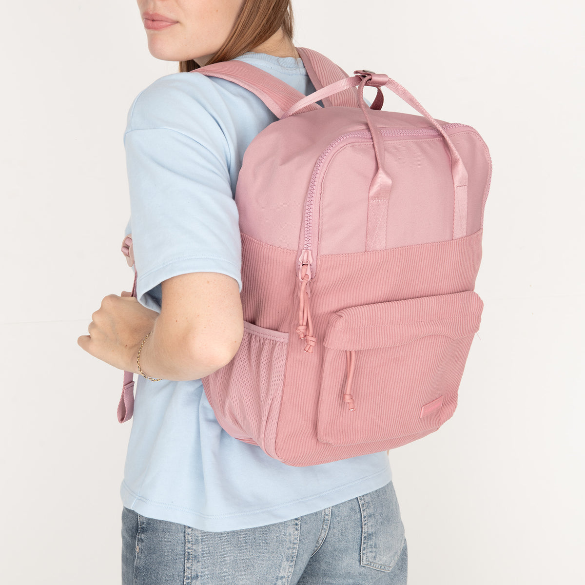 New Rebels Rucksack Ribbi Springfield mit Kordoptik und Tabletfach pink