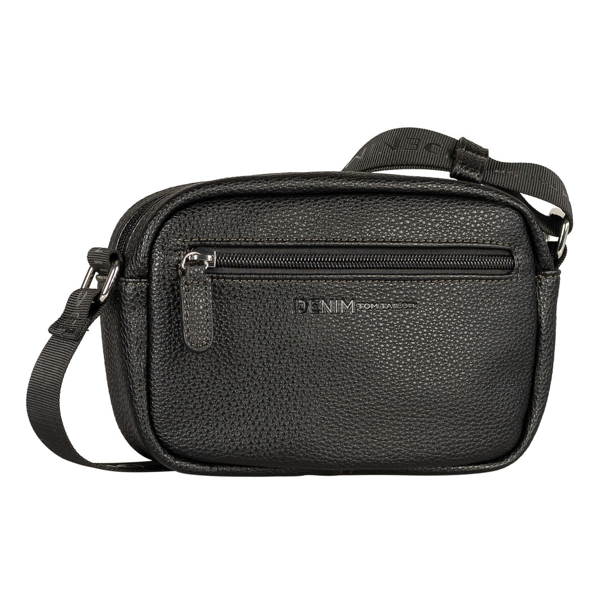 Tom Tailor Denim Cross Bag S Fara – kompakte Umhängetasche mit mehreren Fächern, Handtasche, Kunstleder, schwarz