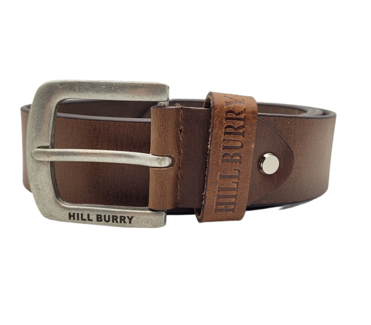 Hill Burry echt Leder Herren Gürtel 95cm (Taille) 40mm breit kürzbar Vollleder braun