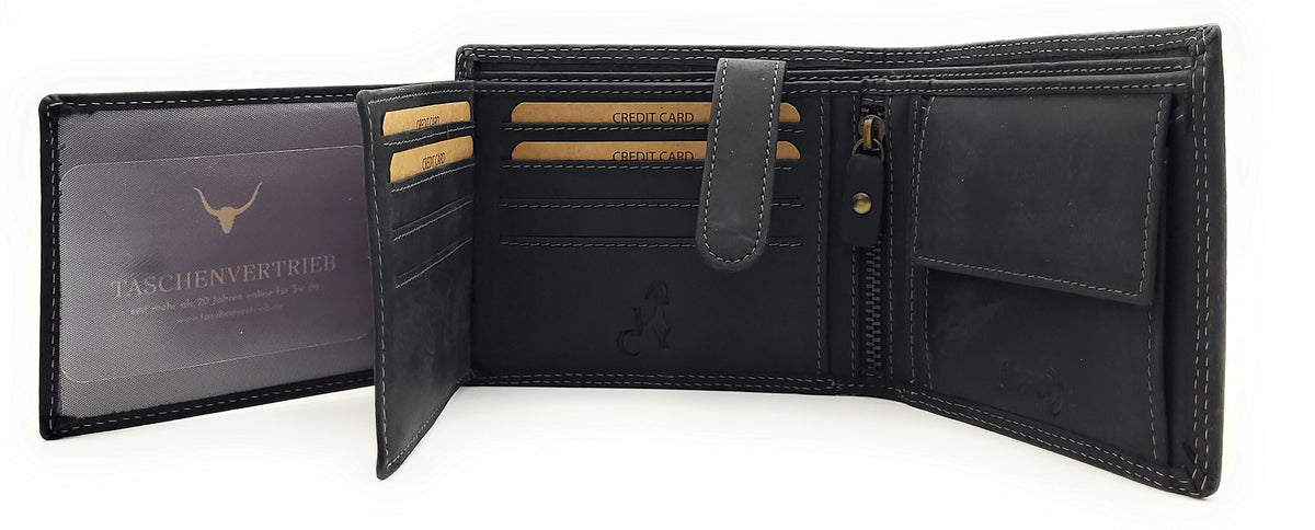 Jockey Club Basic echt Leder Geldbörse Portemonnaie Totenkopf Skull mit RFID NFC Schutz