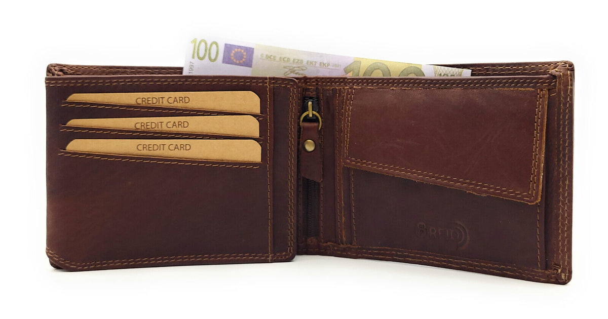 Jockey Club Basic Leder Geldbörse – Innenansicht mit Kartenfächern