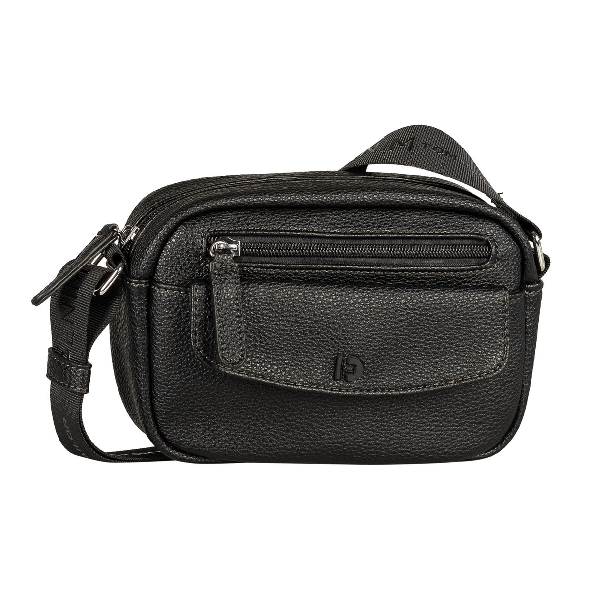 Tom Tailor Denim Cross Bag S Fara – kompakte Umhängetasche mit mehreren Fächern, Handtasche, Kunstleder, schwarz