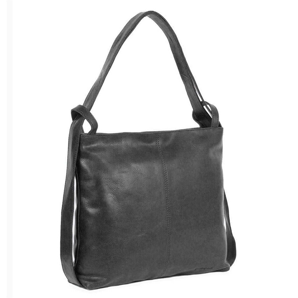 Justified Bags großer echt Leder Damen Shopper Handtasche Schultertasche Nynke vintage schwarz