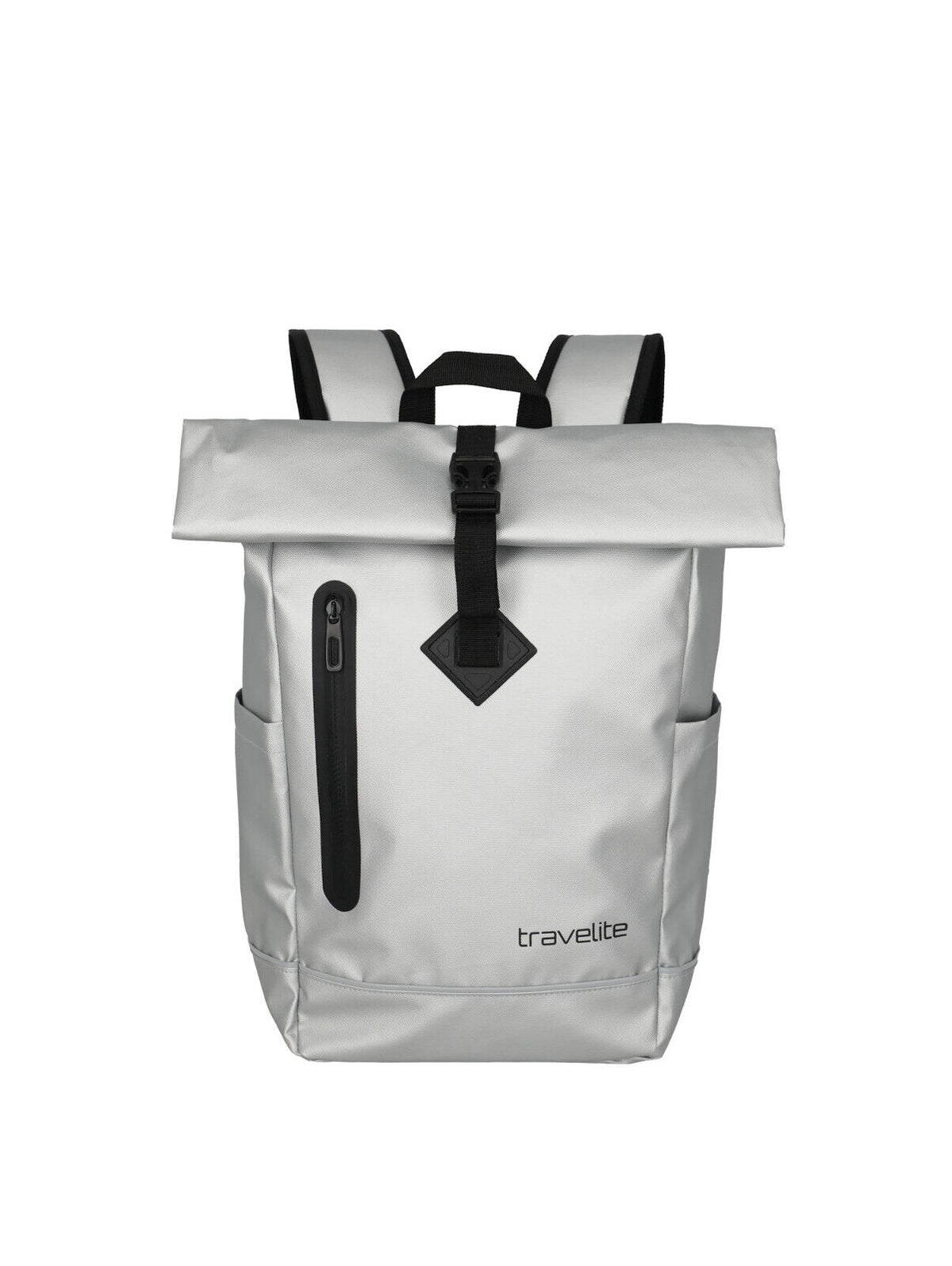 Travelite Rolltop Rucksack – Leichter & wasserdichter Alltagsrucksack für Arbeit, Sport & Reisen silber