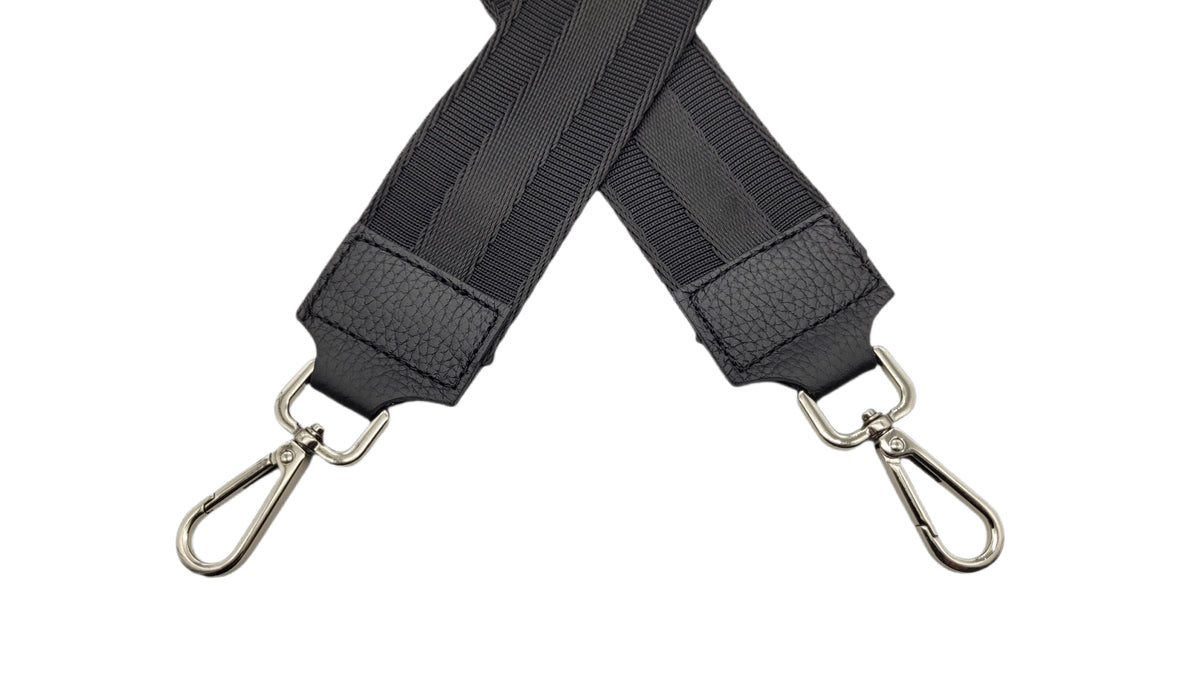 Handtaschengurt Wechselgurt 5cm – Made in Italy | Schwarz/Silber