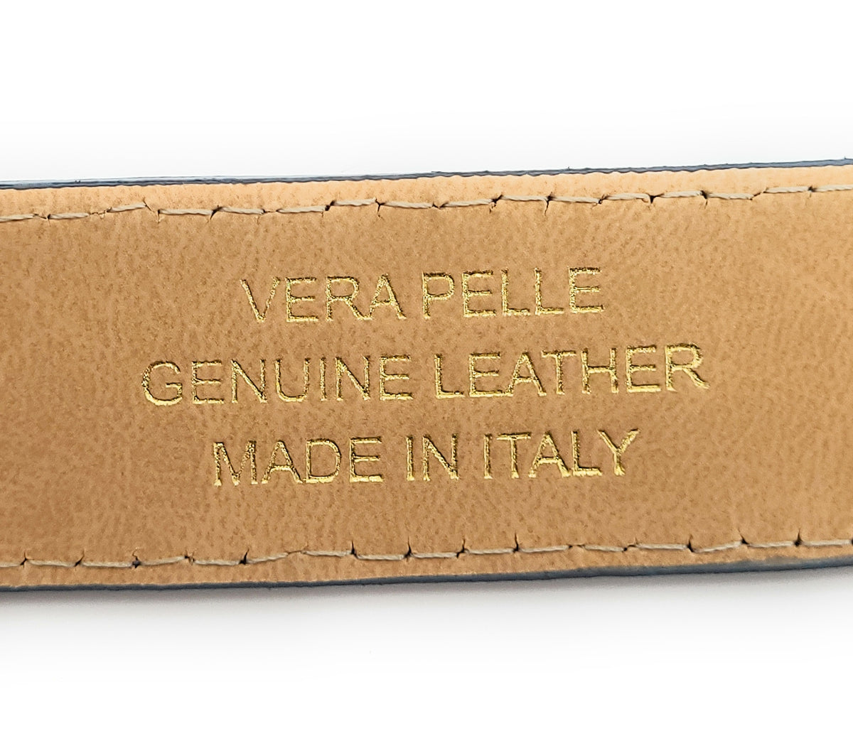 Echtleder Gürtel Made in Italy 5-Loch kürzbar ca. 30mm Metallschließe jeans blau