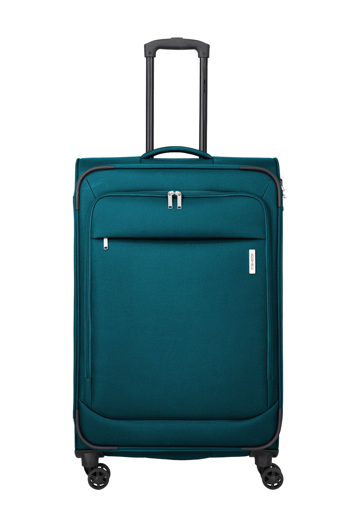 Travelite Priego Trolley L 77 cm – Großer Reisekoffer mit 4 Rollen & 90 L Volumen petrol