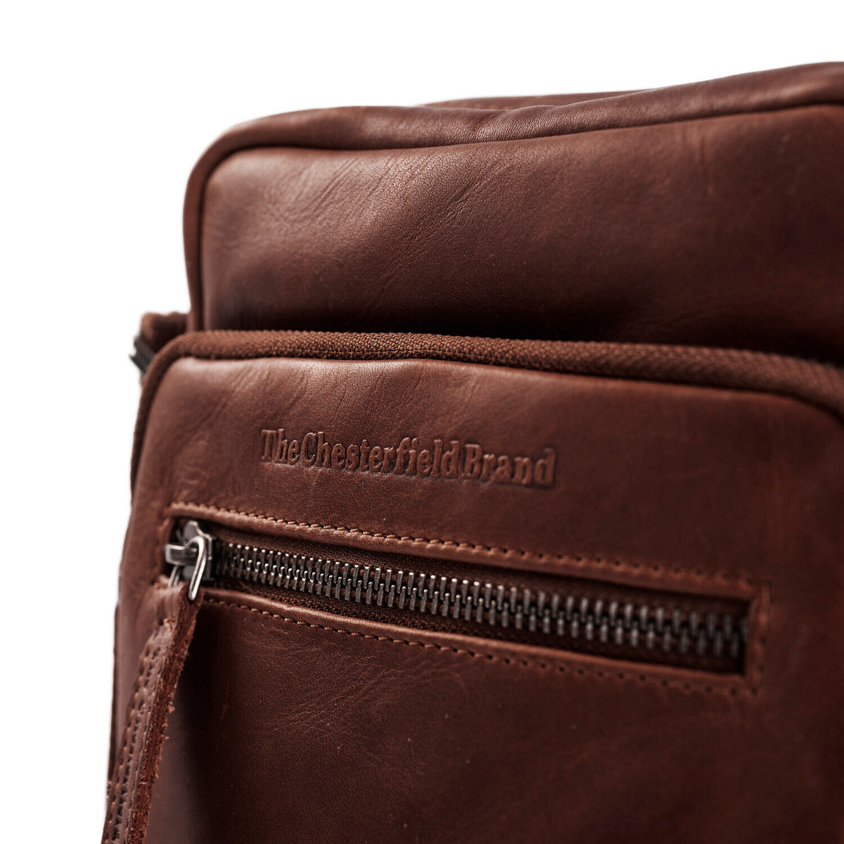 The Chesterfield Brand echt Leder Herren Schultertasche Umhängetasche Birmingham braun