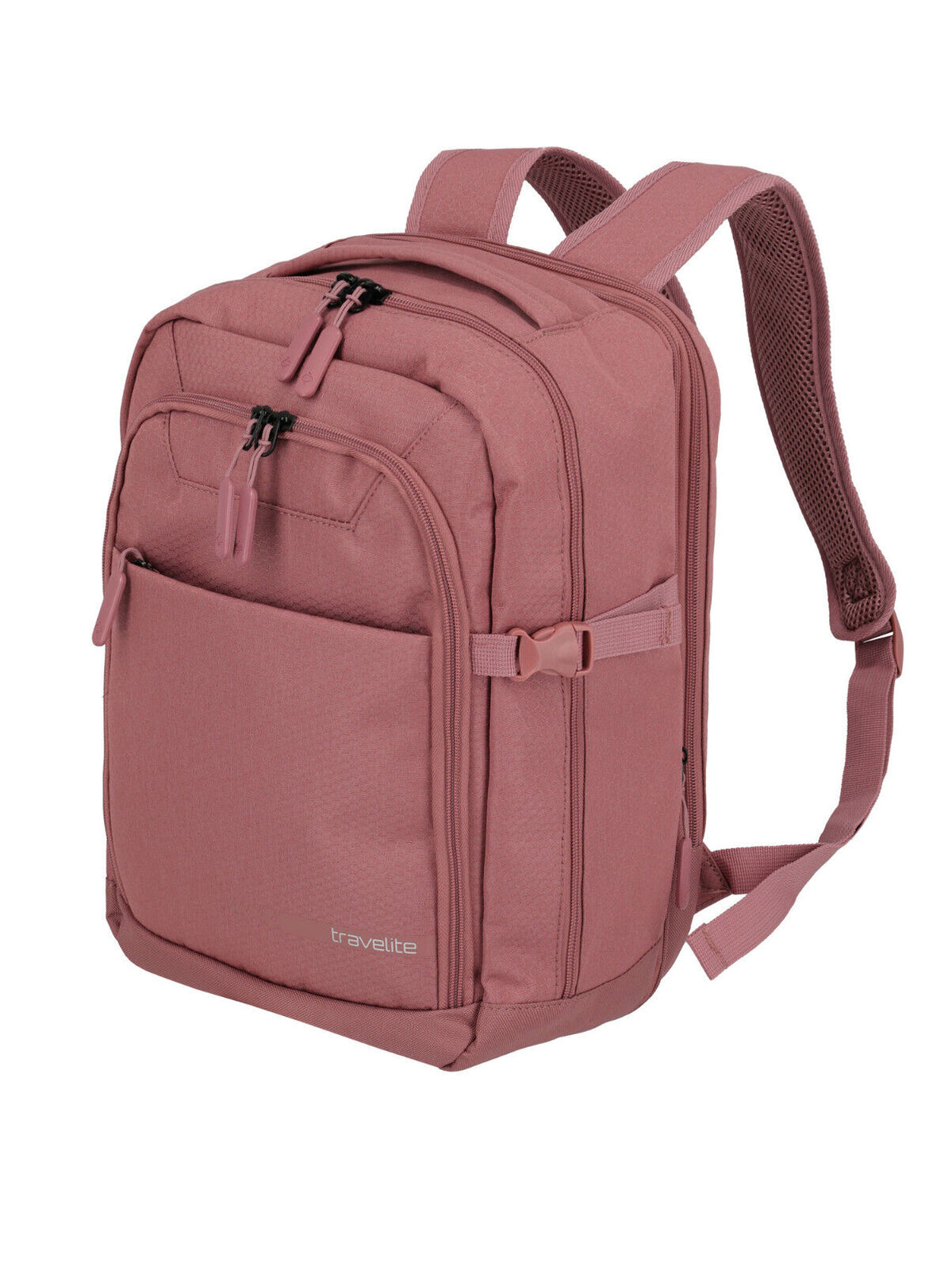 Travelite Cabin Rucksack Rosé mit Reißverschluss-Vortasche