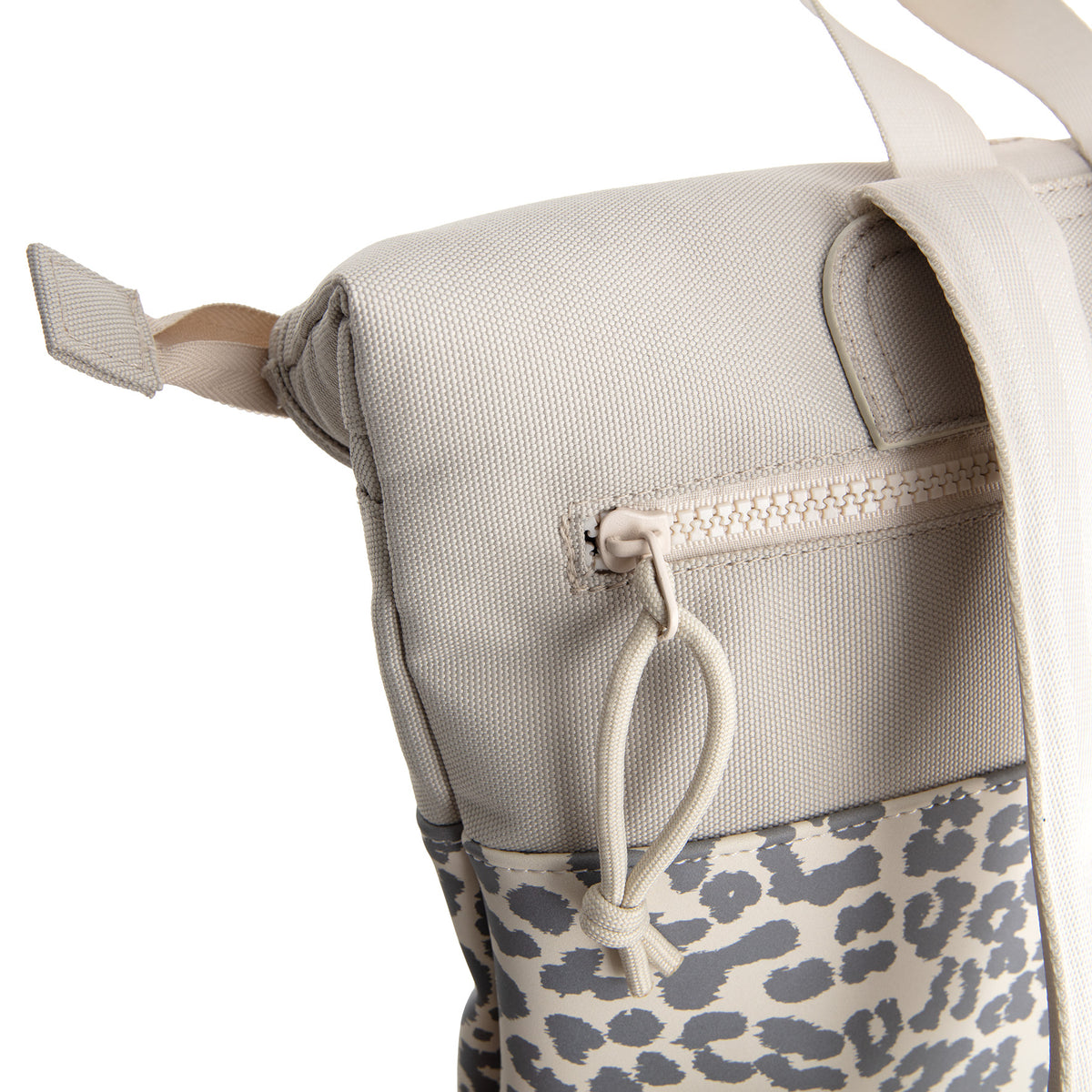 New Rebels Urban Roll Up Rolltop City Rucksack Los Angeles wasserabweisend Leopard beige
