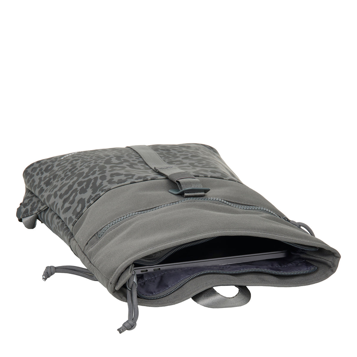 New Rebels Urban Roll Up Rolltop City Rucksack Los Angeles wasserabweisend Leopard anthrazit