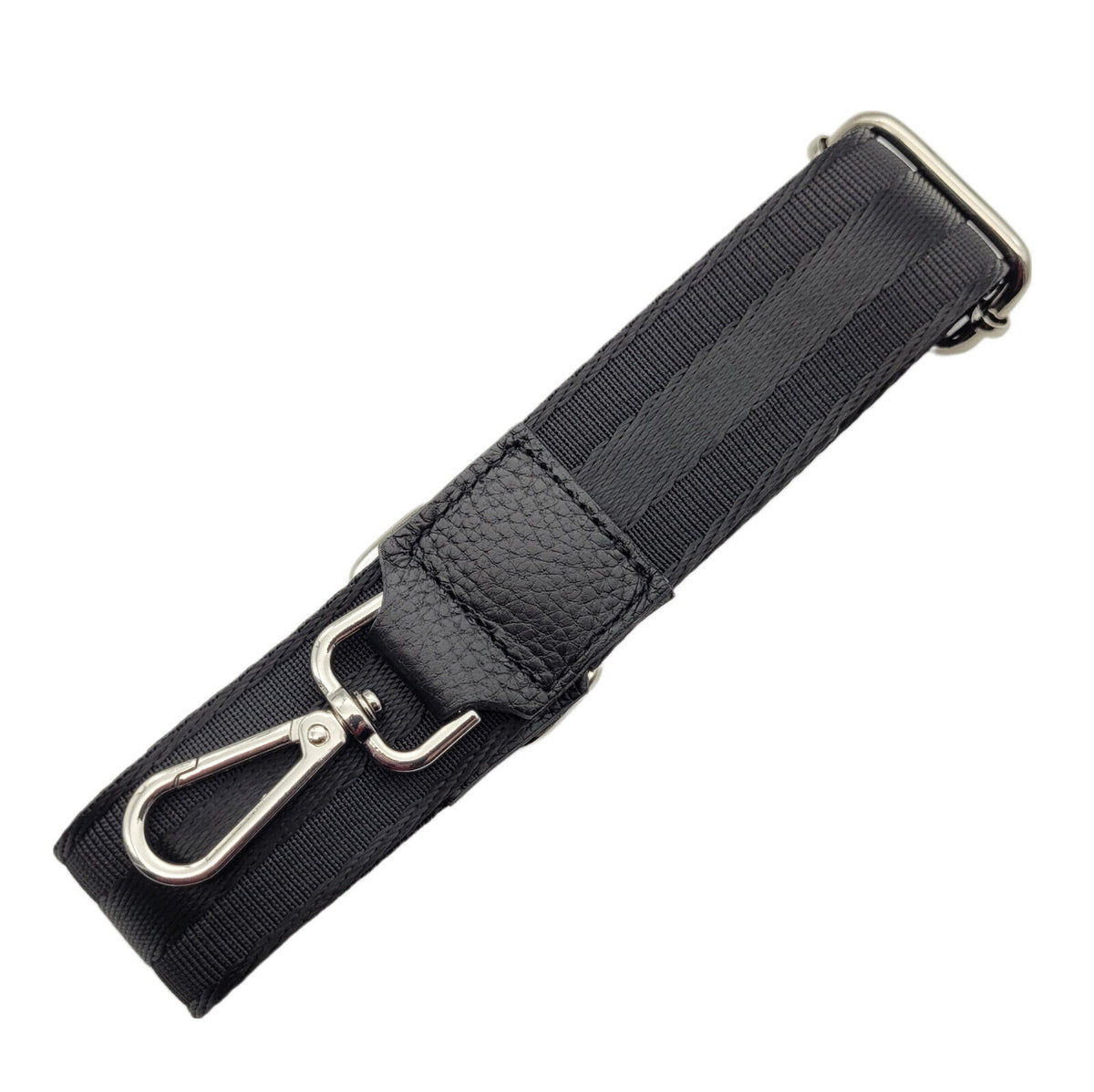 Ersatz Taschengurt Schultergurt Tragegurt Schulterriemen 4cm made in Italy schwarz silber