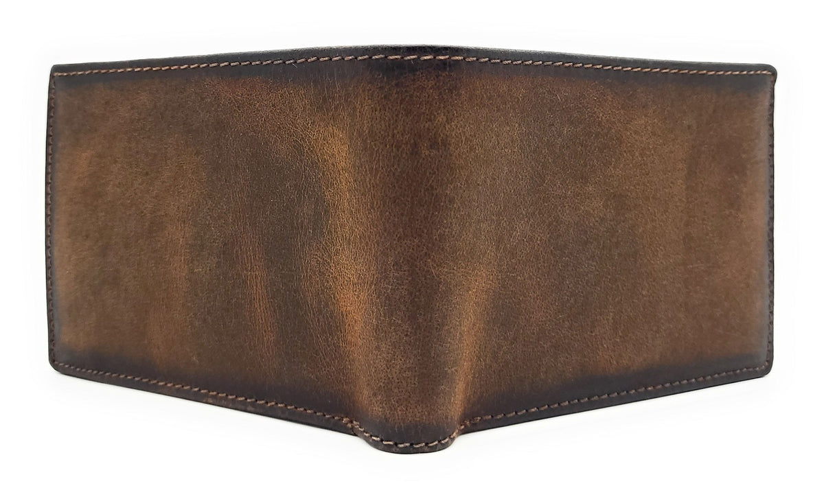 Jockey Club Serie Toro Mini Geldbörse Damen & Herren aus Hunterleder rustikal mit RFID Schutz, kompakt, 6 Kartenfächer, Münzfach mit Chipfach, 2 Scheinfächer, cognac braun