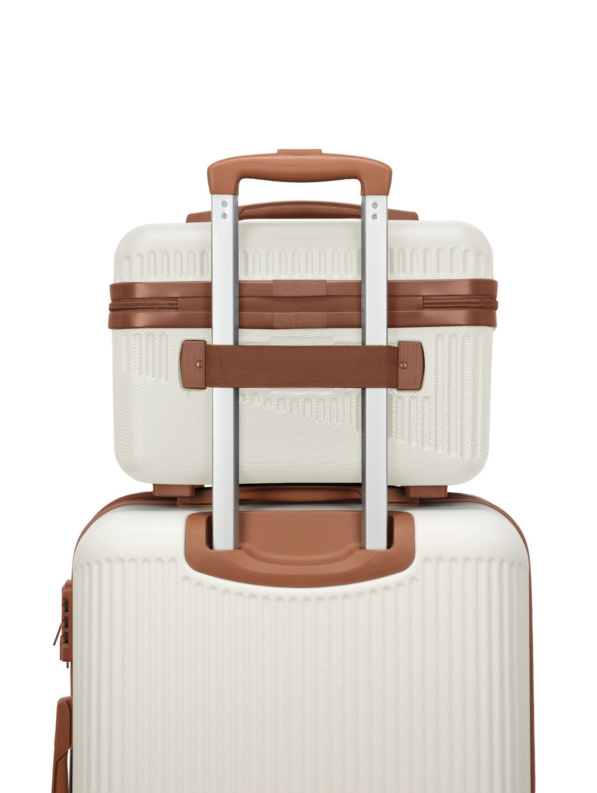 Travelite Bali Beautycase Kosmetikkoffer Kulturtasche Bordtasche weiß cognac