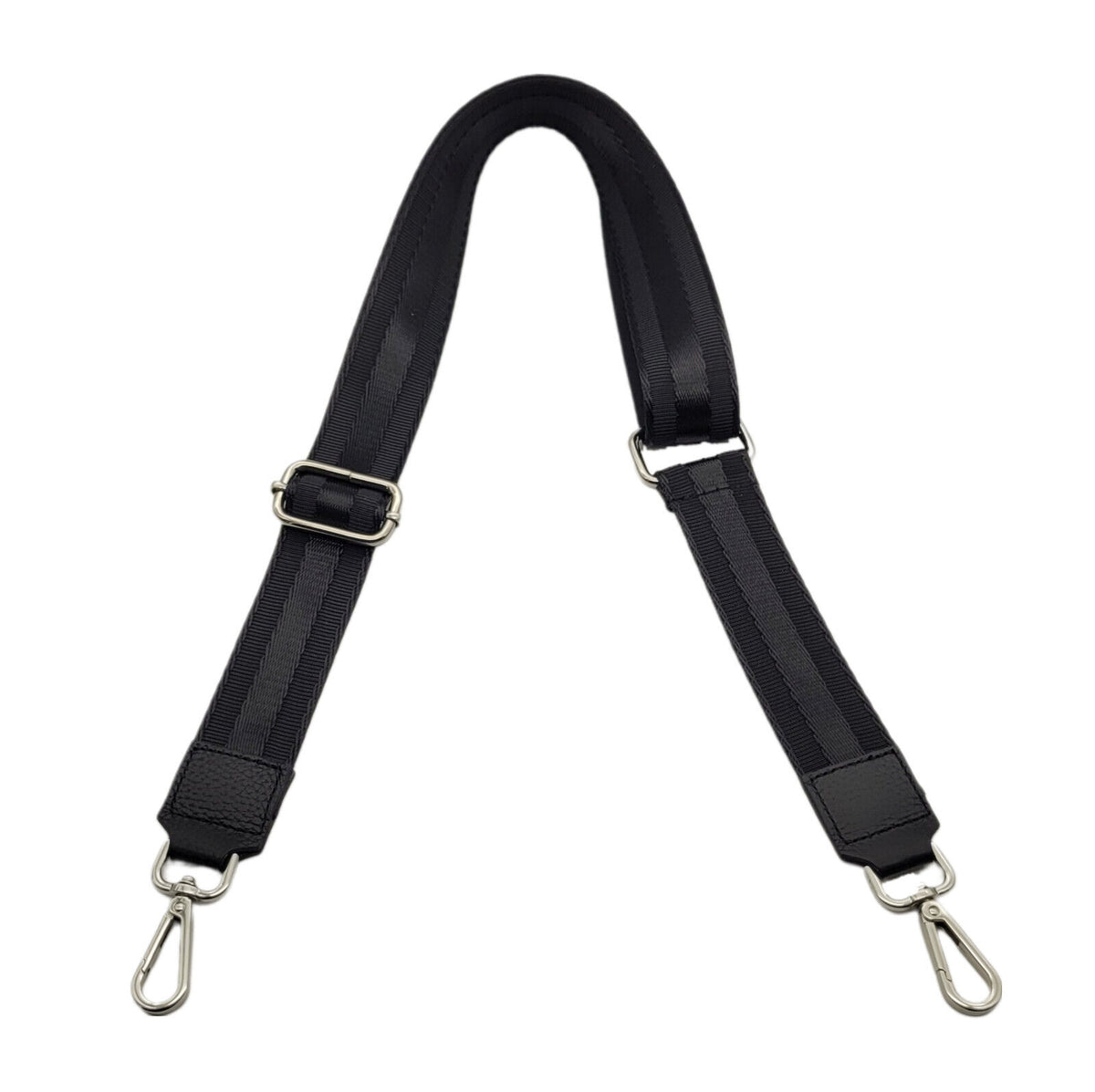 Ersatz Taschengurt Schultergurt Tragegurt Schulterriemen 4cm made in Italy schwarz silber