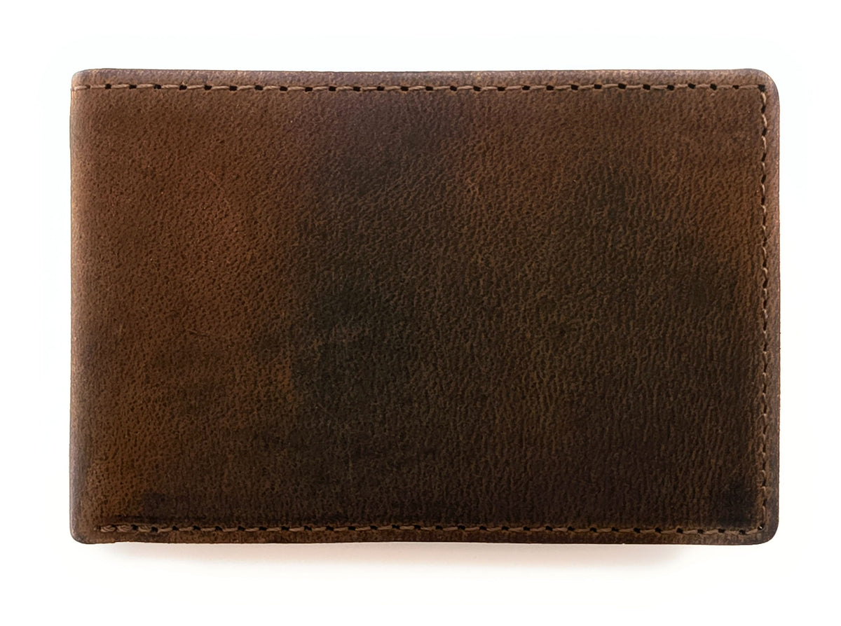 Lemasi Mini Geldbörse Hunterleder Braun – RFID-Schutz, 6 Kartenfächer