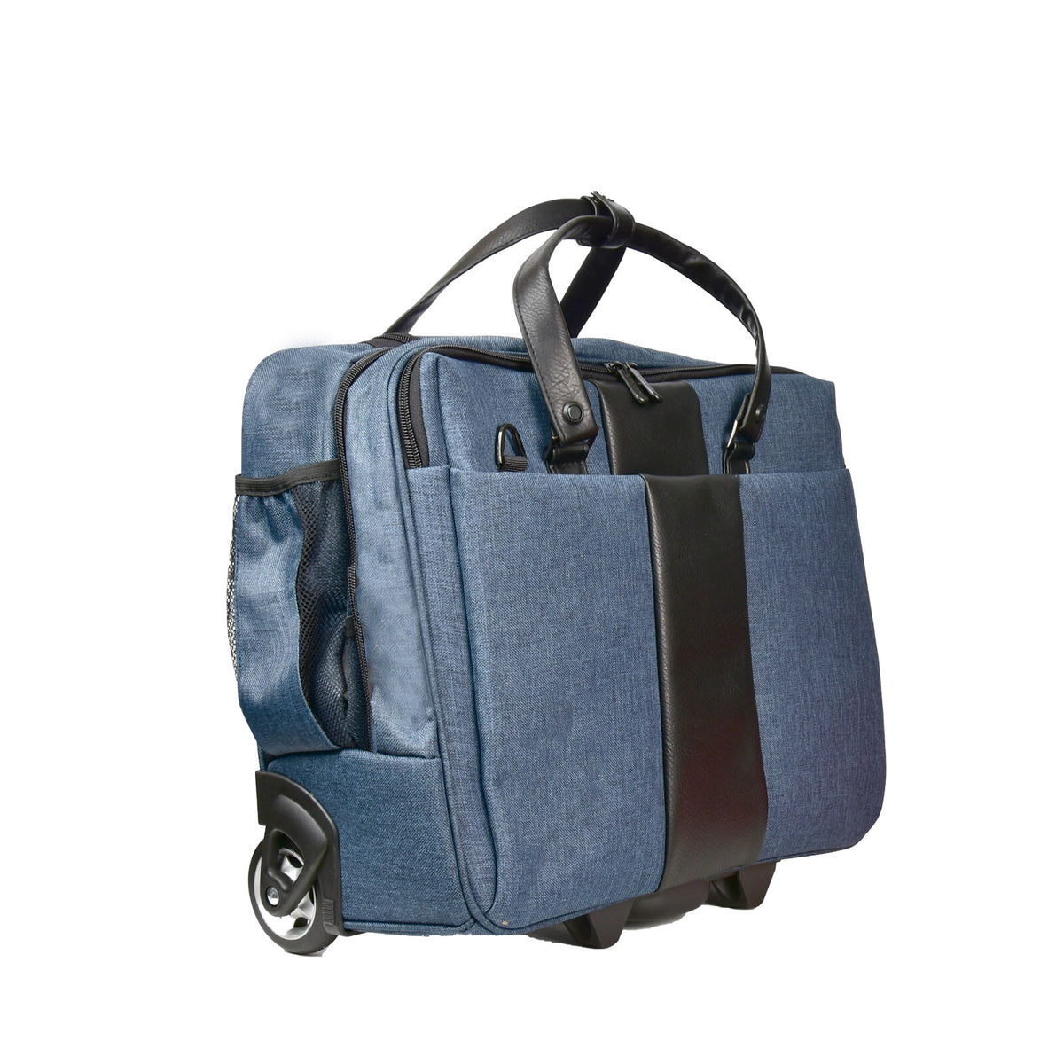 Dermata Office Case Trolley 46x37x21 cm | Laptopfach 17" | Polycanvas | Business Reisetasche mit Rollen & Organizer petrol