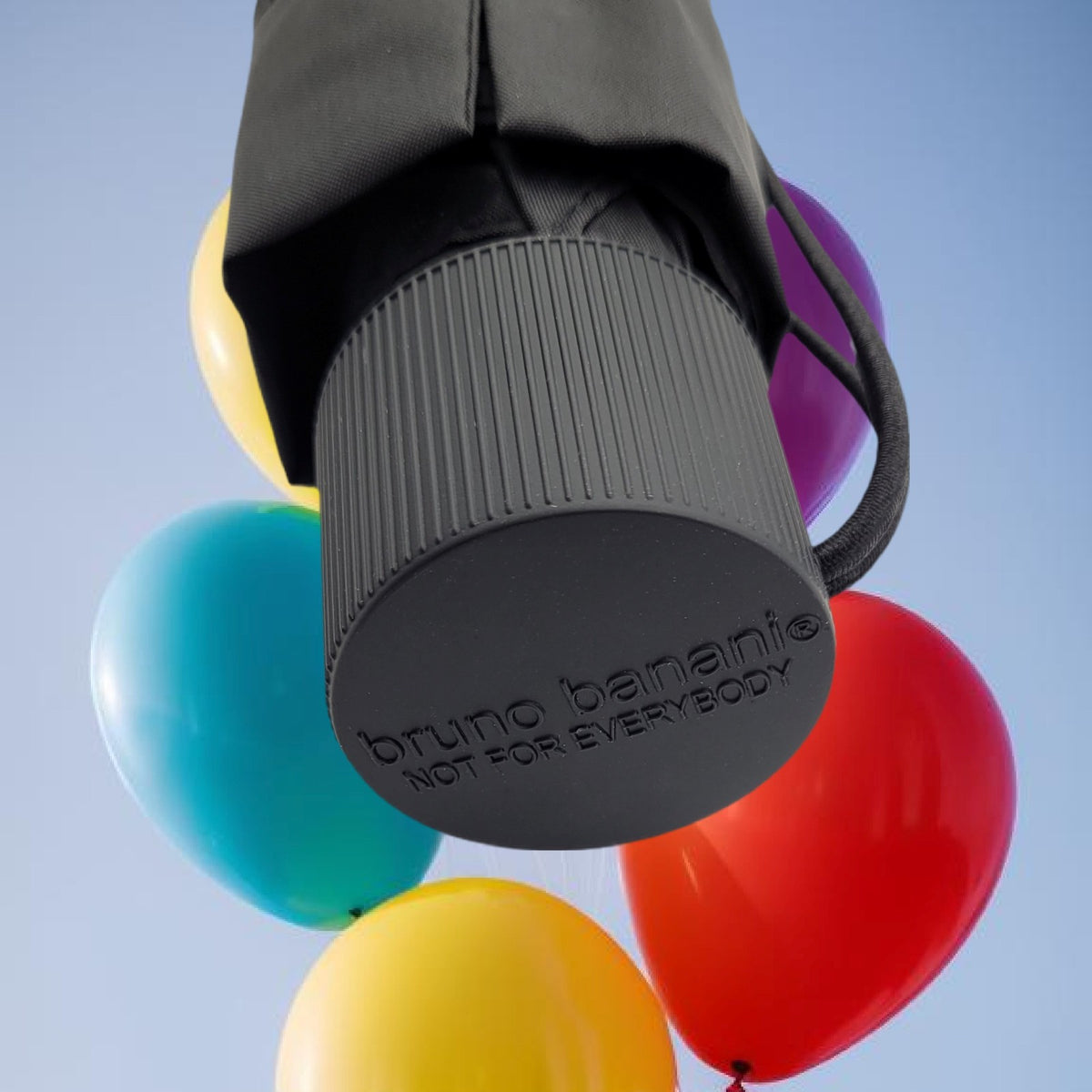 bruno banani Mini-Regenschirm – Handöffner, Stahl-Fiberglasgestell, Polyester Pongee, geriffelter Griff mit erhabenem Logo Petrol Silber