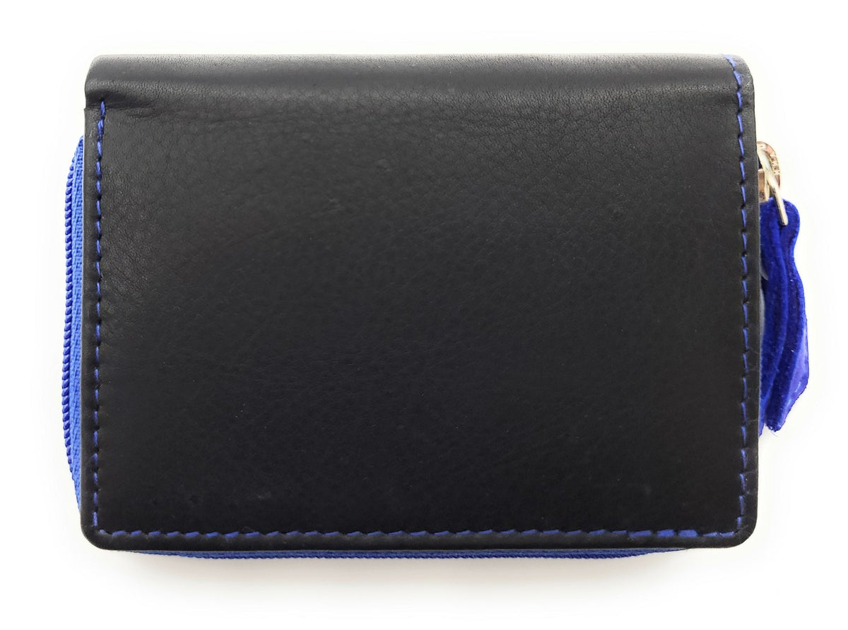 Jockey Club echt Leder Mini Geldbörse Portemonnaie mit RFID Schutz royalblau