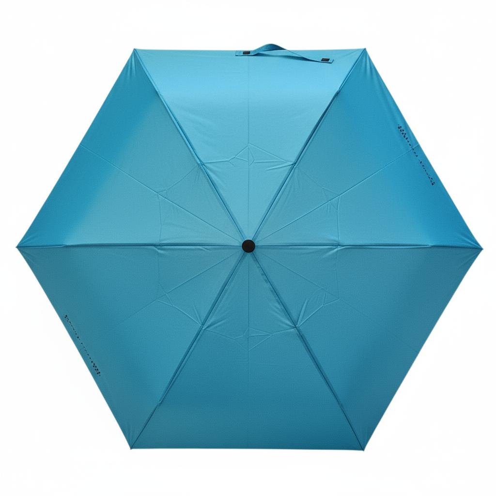 bruno banani Mini-Regenschirm – Handöffner, Stahl-Fiberglasgestell, Polyester Pongee, geriffelter Griff mit erhabenem Logor Aqua
