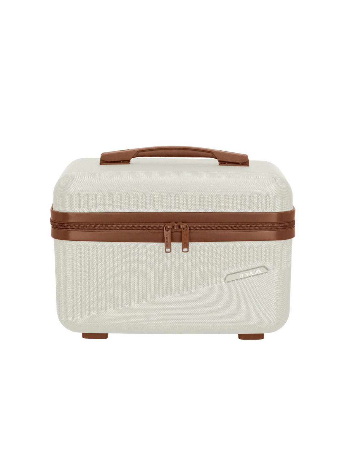 Travelite Bali Beautycase Kosmetikkoffer Kulturtasche Bordtasche weiß cognac