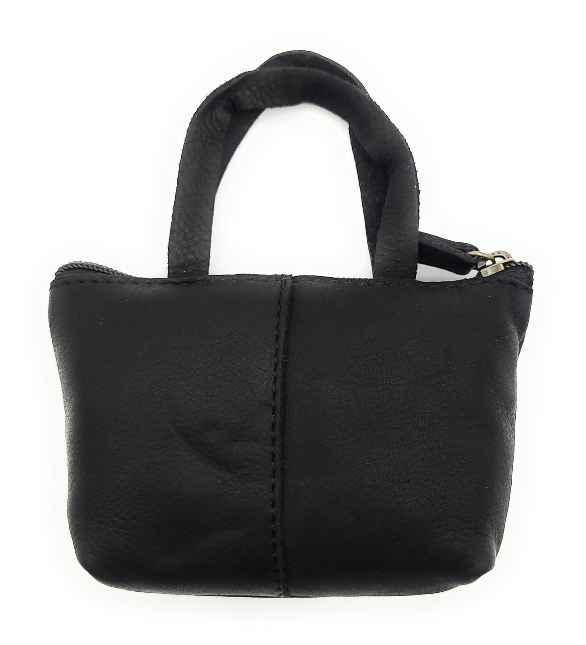 Hill Burry Schlüsseletui Leder Damen Schwarz - Mini Täschchen Reißverschluss