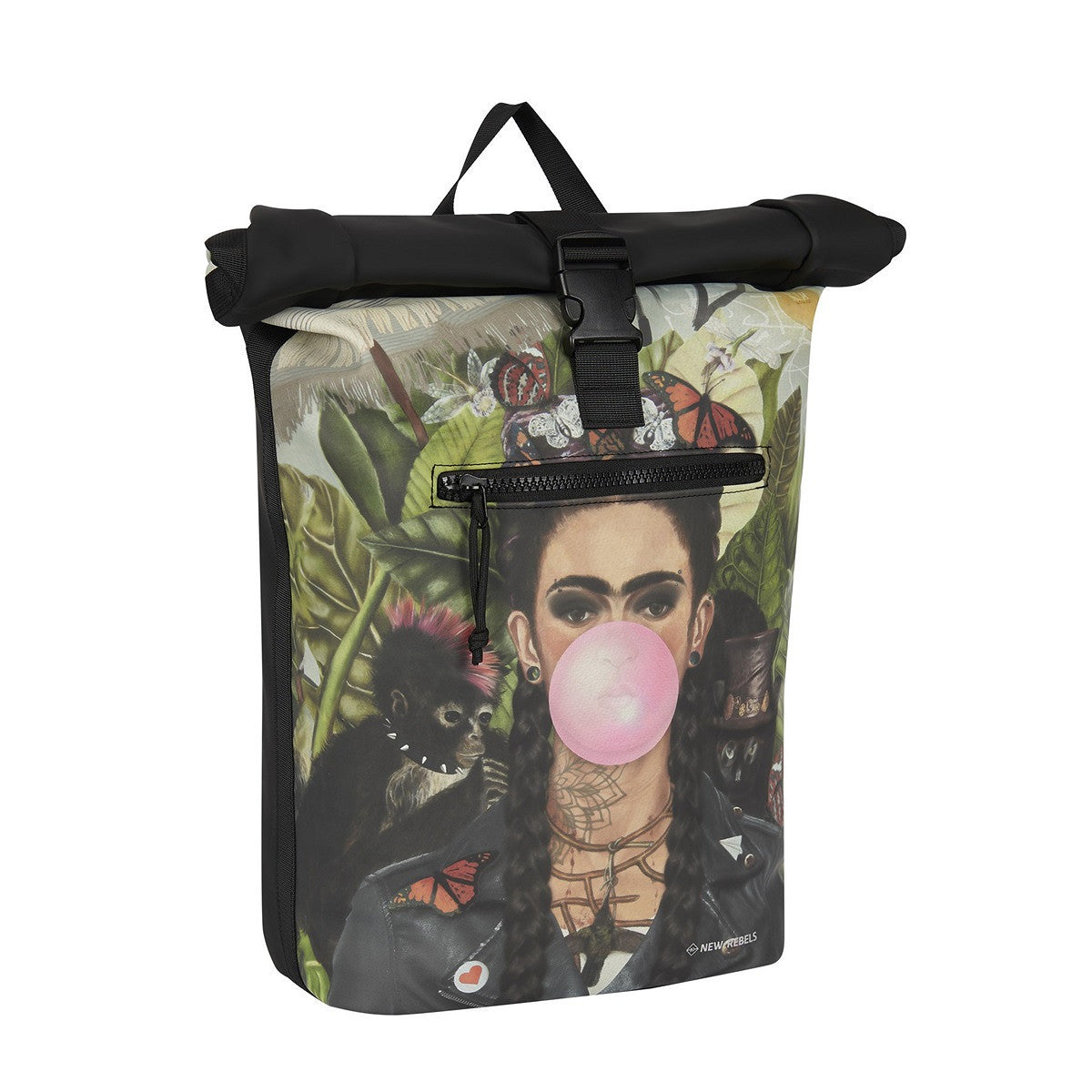 New Rebels New York Bubblegum Rucksack – Rolltop, wasserabweisend, 15" Laptopfach