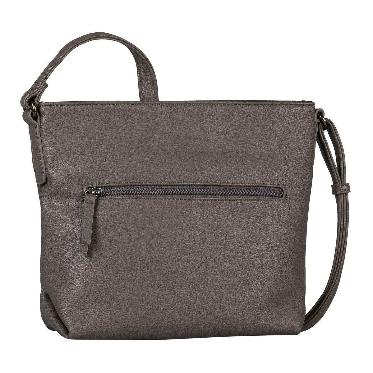 Tom Tailor Umhängetasche Nicolina – Kunstleder Handtasche mit Reißverschluss & Fächern – 27,5x10x23 cm mixed grey