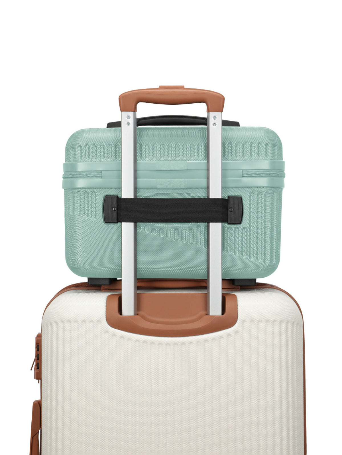 Travelite Bali Beautycase – Kosmetikkoffer 36 cm | 17 l | Hartschale mit Trolley-Aufsteckung & Schultergurt mintgrün