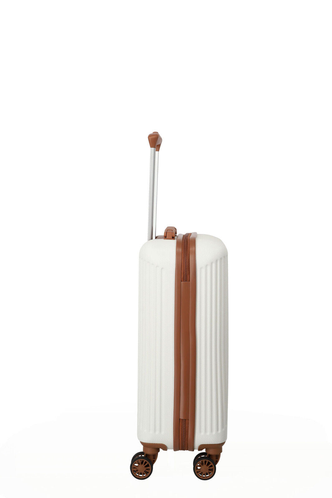 Travelite Bali Handgepäck S Trolley Koffer 55cm 4 Rad / Rollen Hartschale weiß cognac