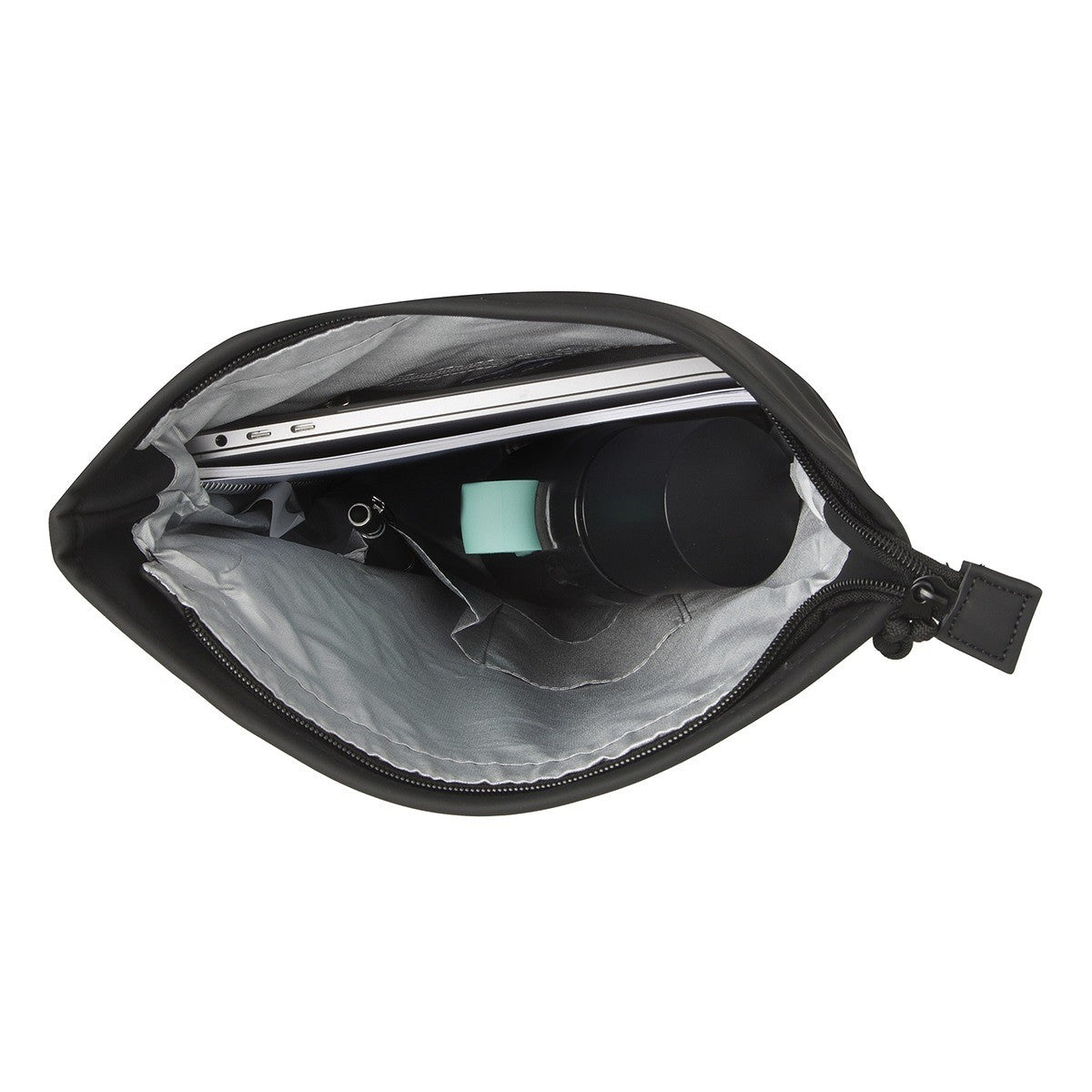 New Rebels Mart Los Angeles Rolltop-Rucksack Schwarz aus wasserdichtem PU-Planenmaterial