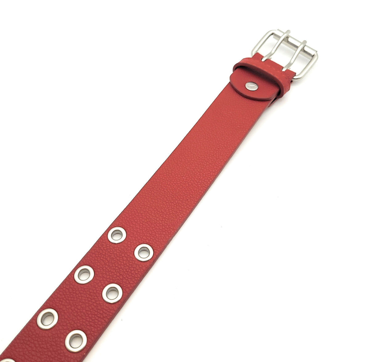 2-Loch Nietengürtel Ösen Gürtel Jeansgürtel Damen Herren echt Leder & PU 105cm rot (90cm Bundweite)