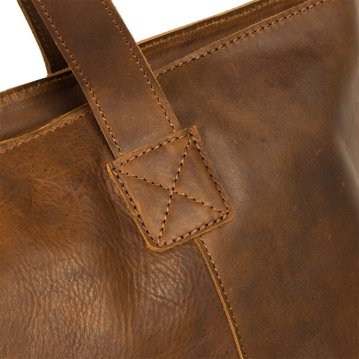 Justified Bags großer echt Leder Damen Shopper Handtasche Schultertasche Nynke vintage congac