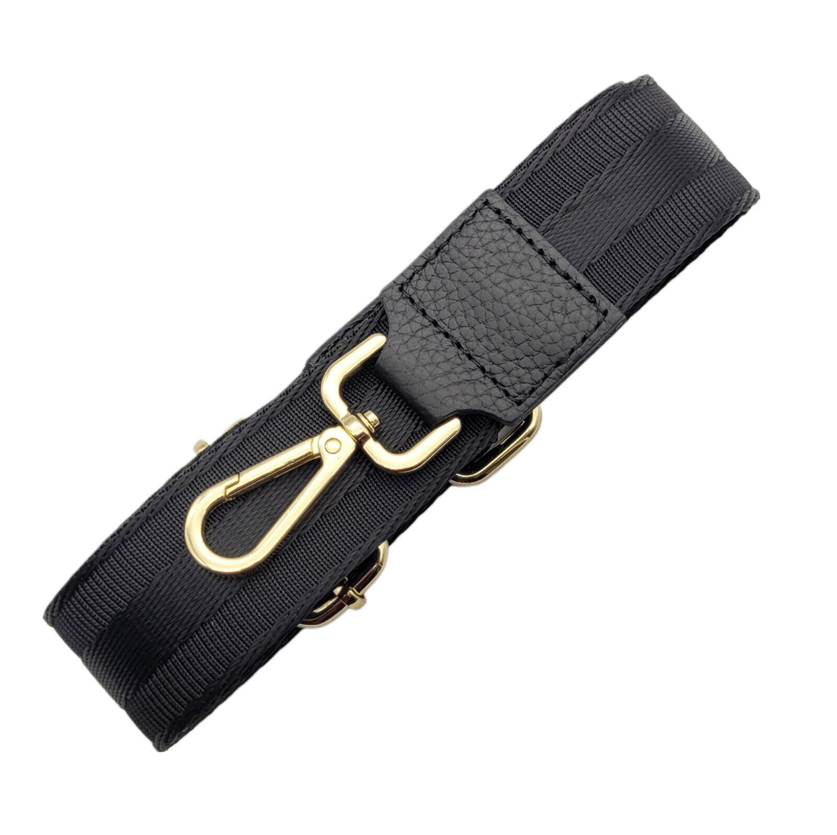 Ersatz Taschengurt Schultergurt Tragegurt Schulterriemen 4cm made in Italy schwarz gold