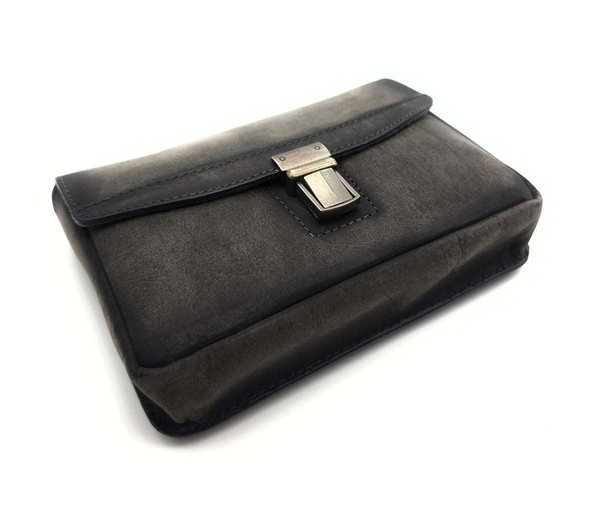 Jockey Club graue Leder-Gürteltasche aus Hunterleder in Vintage-Optik
