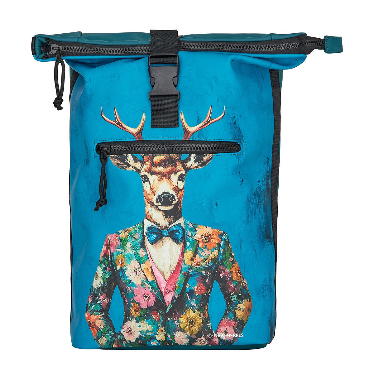 New Rebels New York Hirsch Rucksack – Rolltop, wasserabweisend, 15" Laptopfach
