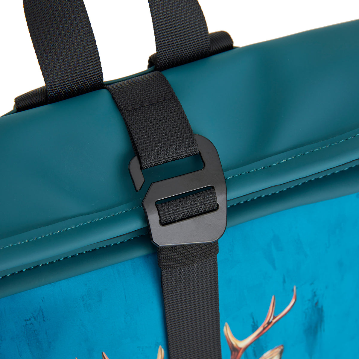 New Rebels Rolltop Cityrucksack Los Angeles – Stylischer Rolltop Rucksack mit Hirsch-Design, Wasserabweisend & Praktisch