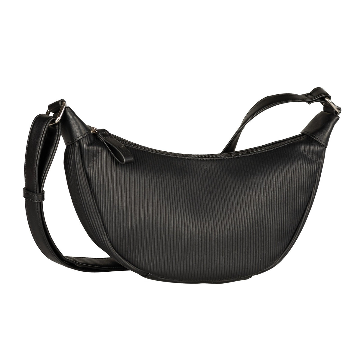 Tom Tailor Denim Liriel Cord Cross Bag M – Damen Umhängetasche aus PU mit Reißverschluss und verstellbarem Schulterriemen Handtasche schwarz